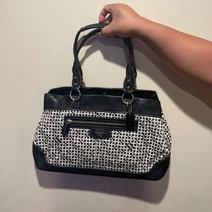 Coach black and white purse